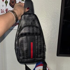 Stylish Black and Red Men's Sling Bag